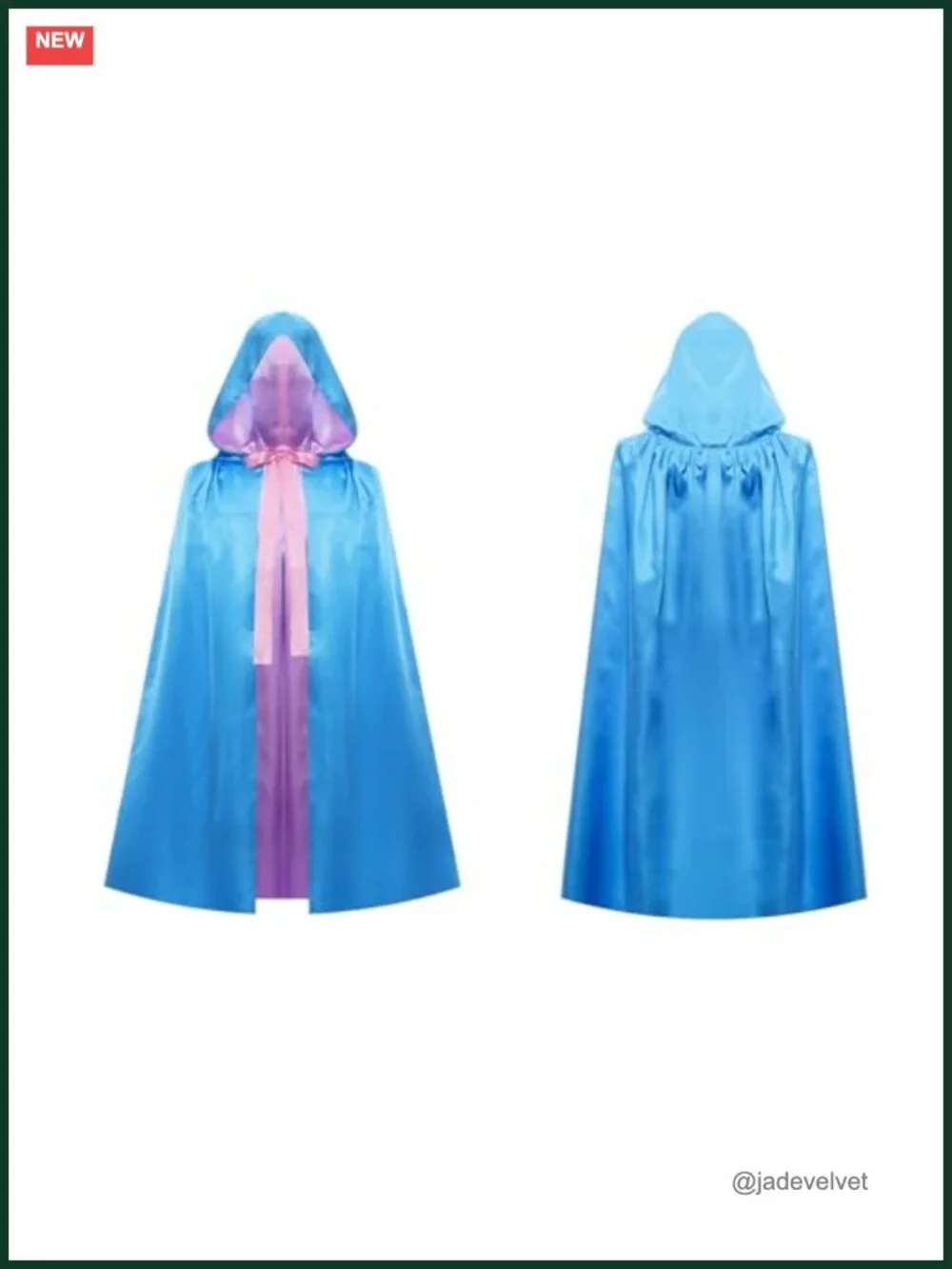 Cosplay Hooded Cape Satin Reversible Costume Robe Women